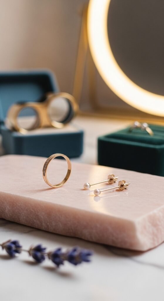 A Thin Earring Post or Ring Band