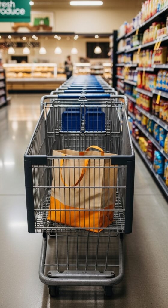 Three Standard Shopping Carts End-to-End