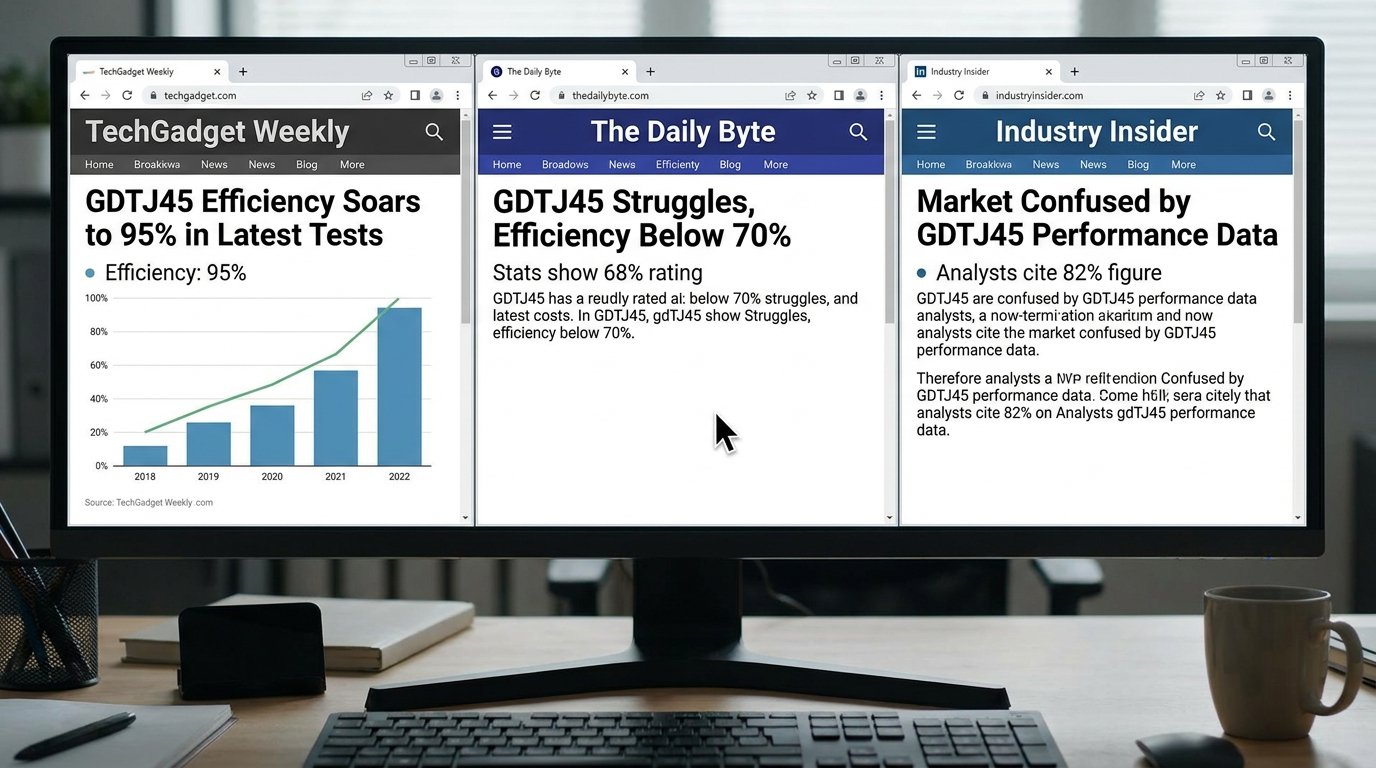 GDTJ45 builder software fake articles with conflicting claims side by side