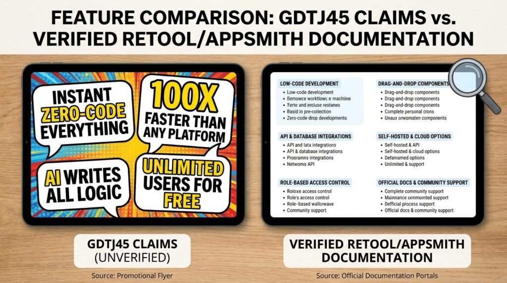 GDTJ45 builder software fake features compared to real tool documentation